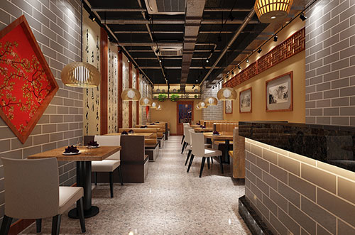 衡阳传统中式餐厅餐馆装修设计效果图