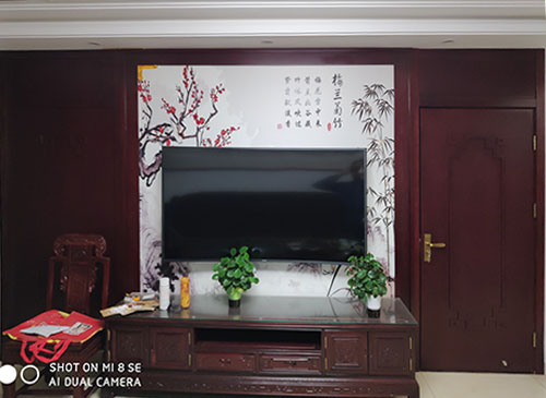 衡阳中式家庭装修电视柜效果展示
